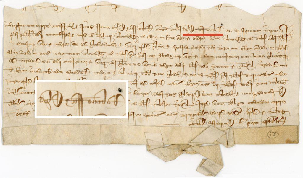 Robert Fitz Elys grant to John de Thomele, 1337,