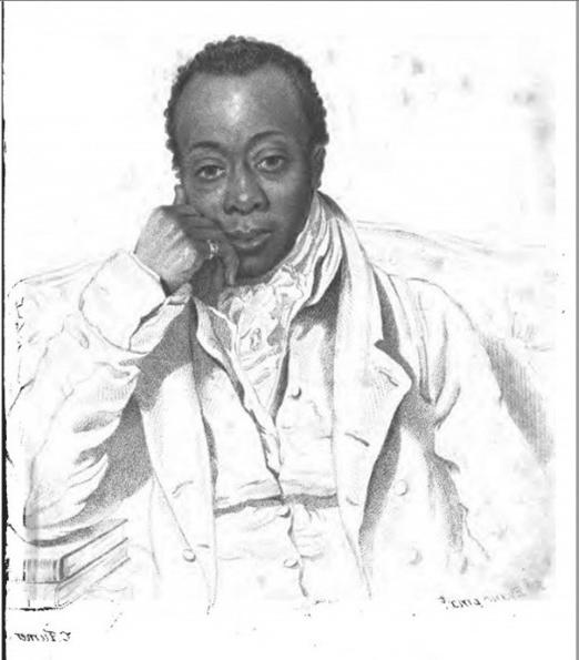 Black and white image. Portrait of a Black man. His left arm is resting on some books on a table and his hand is resting against his face.